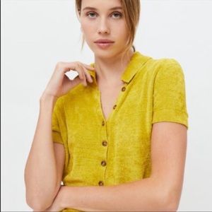 Urban Outfitters Adeline V Neck Cardigan  Short Sleeve Buttondown Sweater Top